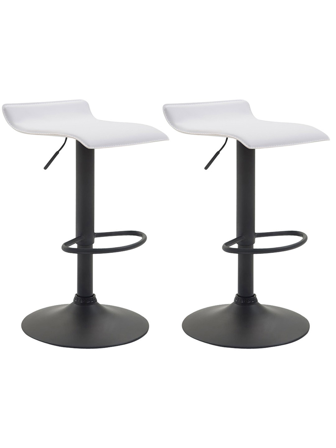 Sæt med 2 barstole Dyn V2 kunstlæder, hvid