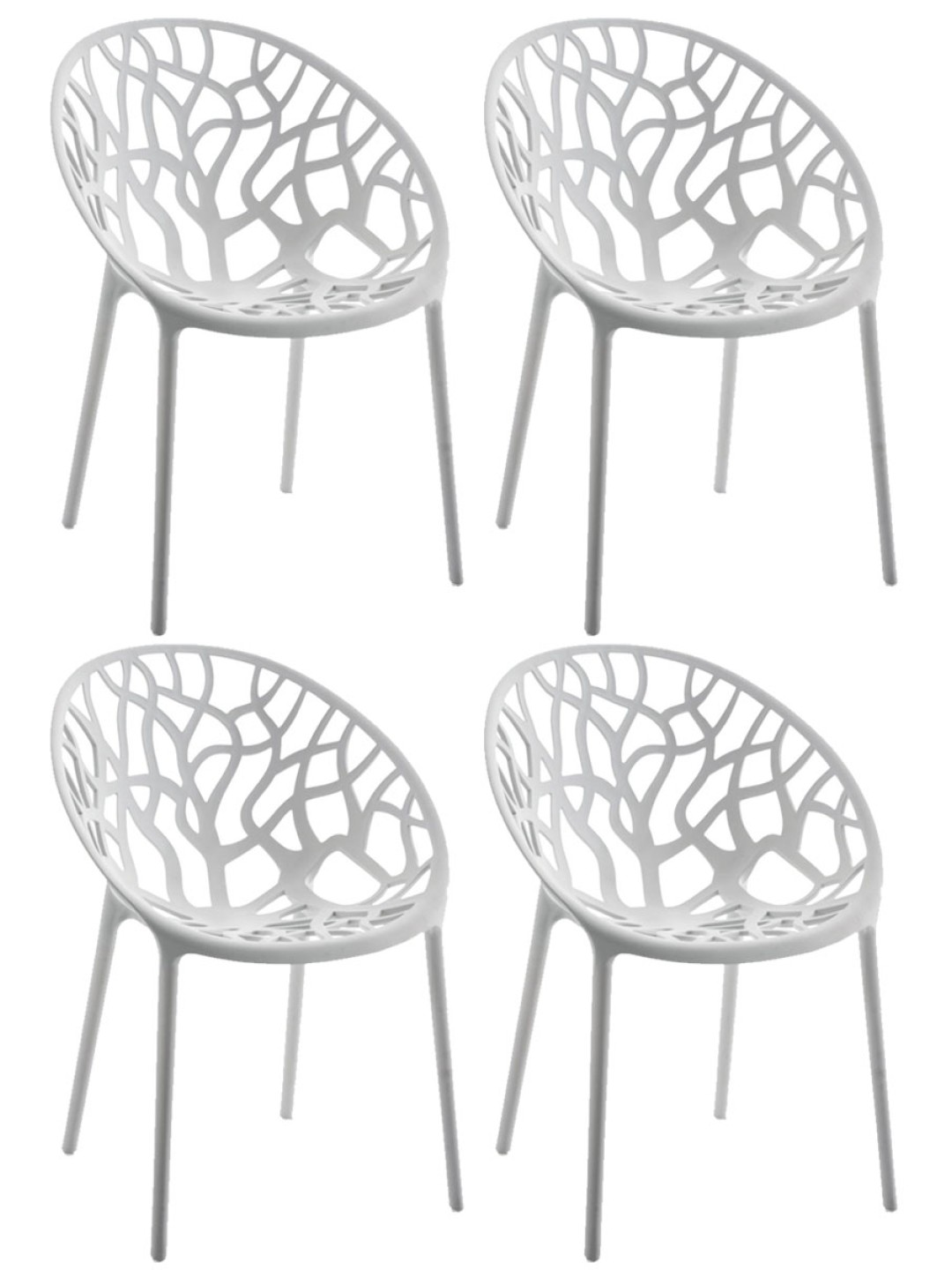 Sæt med 4 stole Hope, lysegrå