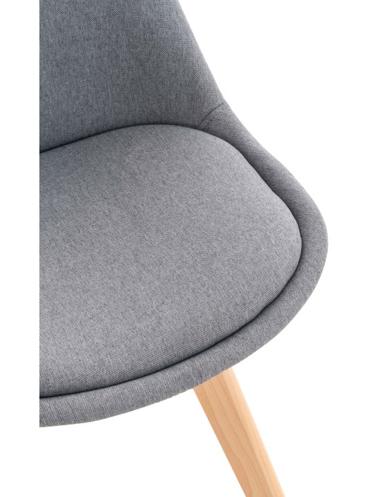 Sæt med 4 stole Linares stof, lysegrå