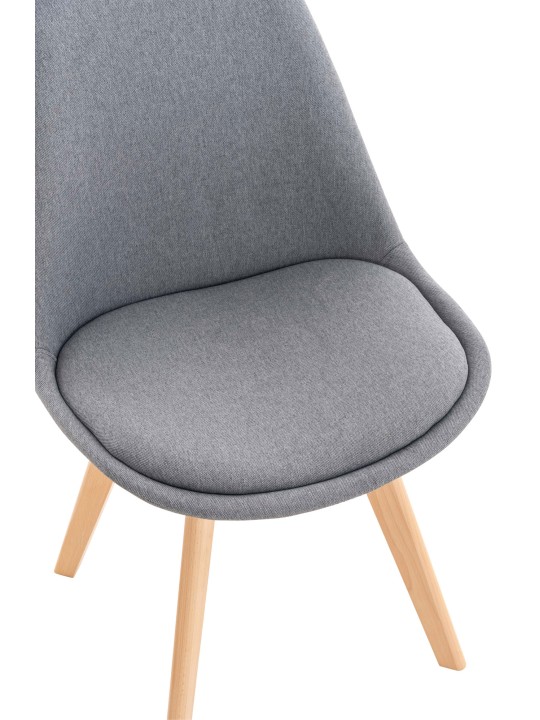 Sæt med 4 stole Linares stof, lysegrå