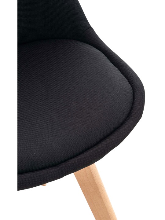 Sæt med 4 stole Linares stof, sort