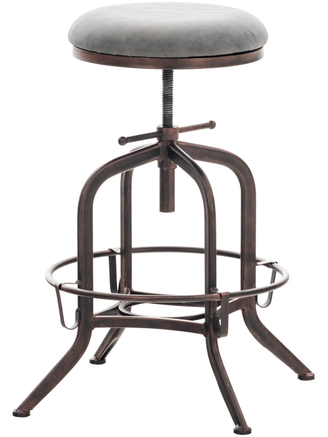 Barstol Avadi vintage imiteret læder bronze, mørkegrå