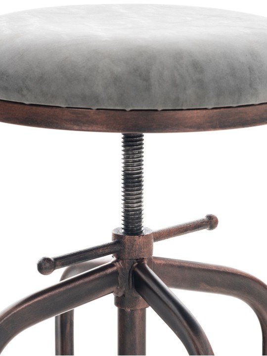 Barstol Avadi vintage imiteret læder bronze, mørkegrå Barstol Avadi vintage imiteret læder bronze, mørkegrå