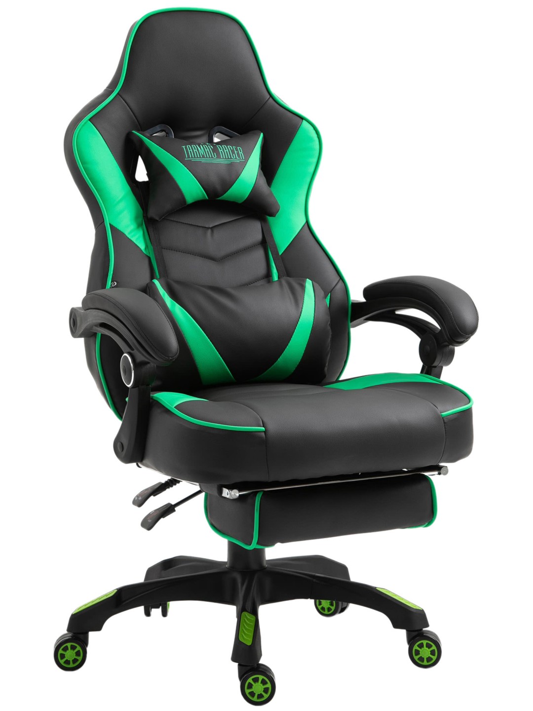 Kontorstol Tilos imiteret læder, sort/grøn