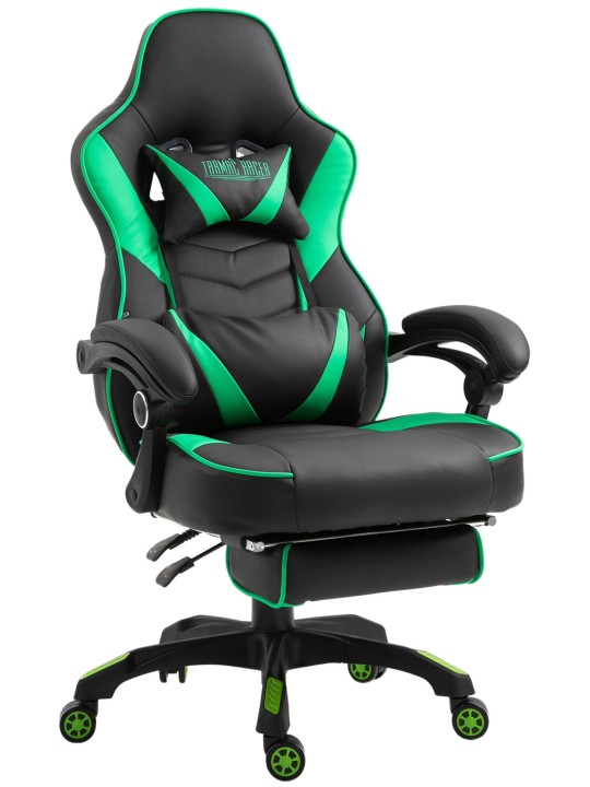 Kontorstol Tilos imiteret læder, sort/grøn