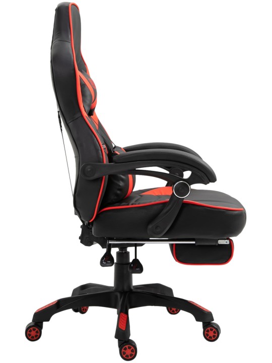 Kontorstol Tilos imiteret læder, sort/rød