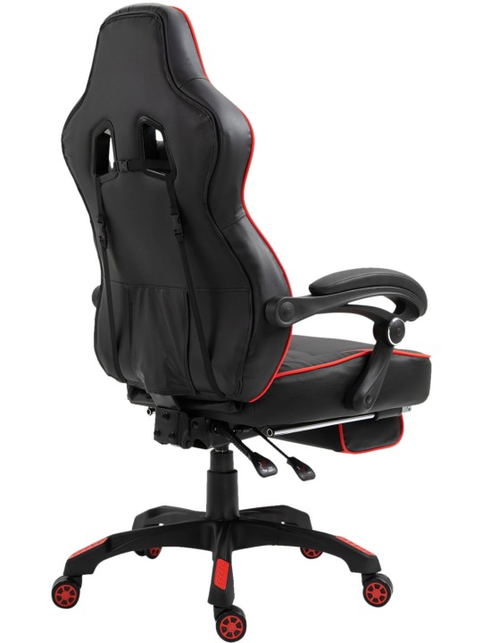 Kontorstol Tilos imiteret læder, sort/rød