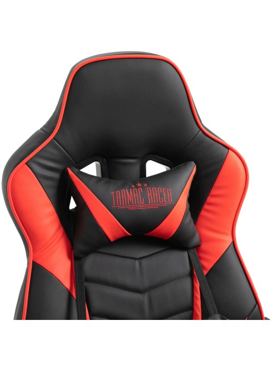 Kontorstol Tilos imiteret læder, sort/rød