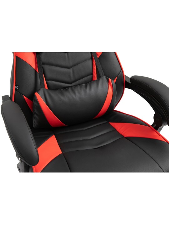 Kontorstol Tilos imiteret læder, sort/rød