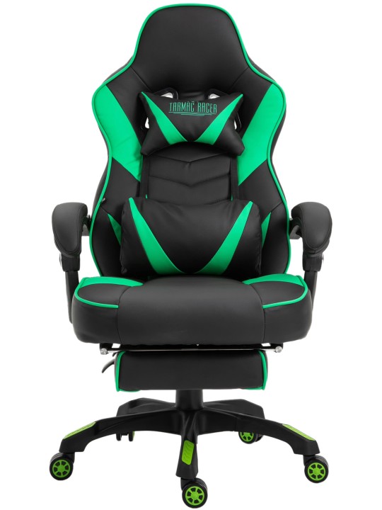 Kontorstol Tilos imiteret læder, sort/grøn