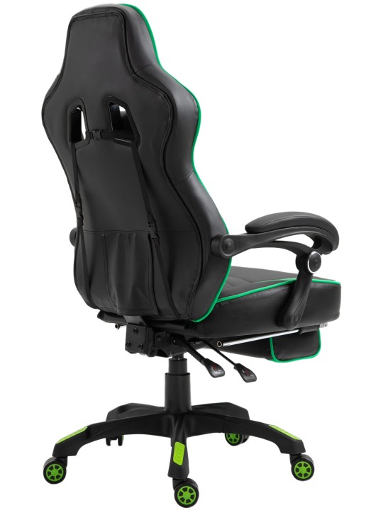 Kontorstol Tilos imiteret læder, sort/grøn