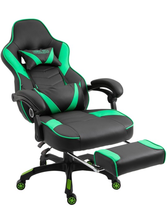 Kontorstol Tilos imiteret læder, sort/grøn