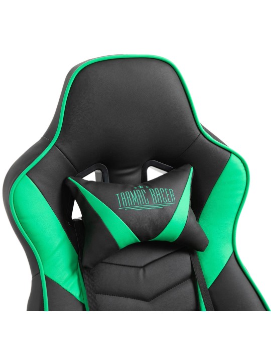 Kontorstol Tilos imiteret læder, sort/grøn