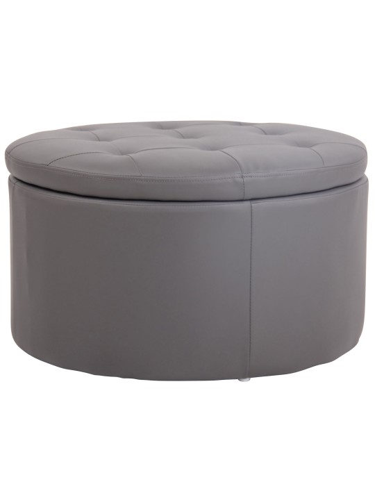 Taburet Evora imiteret læder, grå Taburet Evora imiteret læder, grå