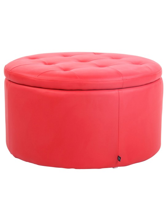 Taburet Evora imiteret læder, rød