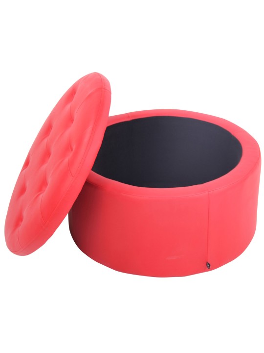 Taburet Evora imiteret læder, rød