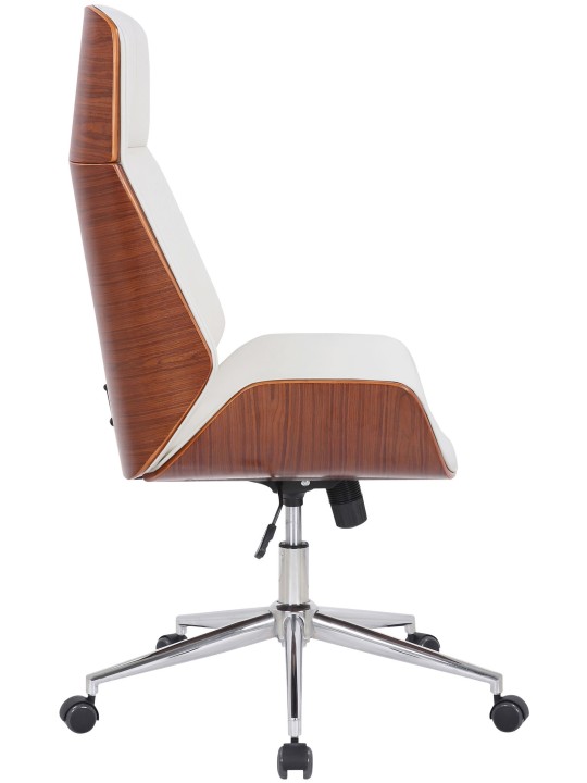 Kontorstol Varel imiteret læder, valnød/hvid