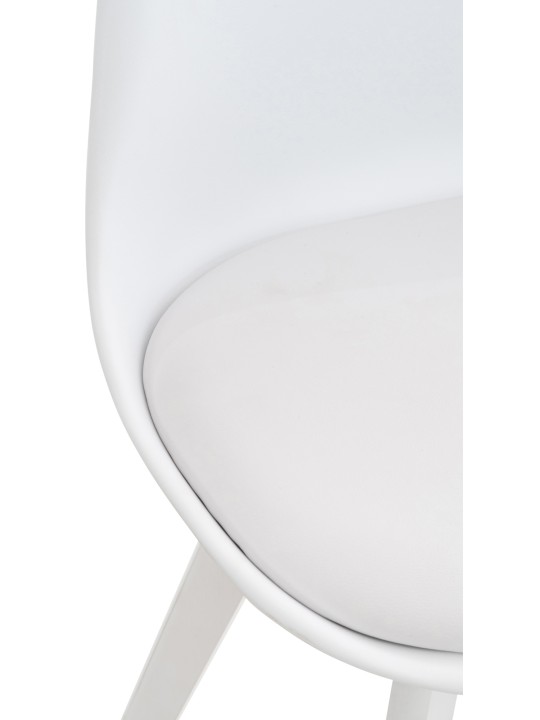 Sæt med 4 stole Linares plast, hvid/hvid