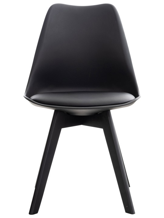 Sæt med 4 stole Linares plast, sort/sort