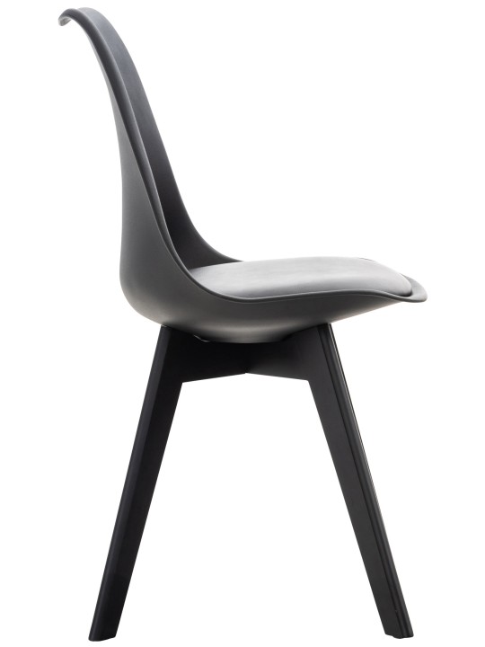 Sæt med 4 stole Linares plast, sort/sort