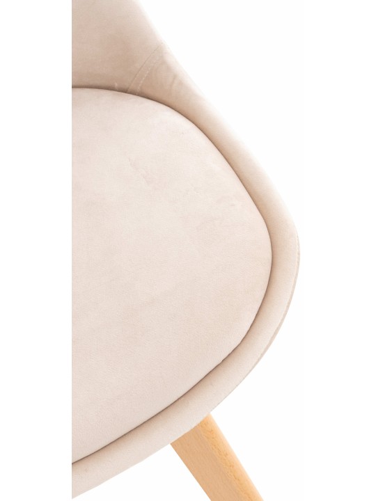 Sæt med 4 stole Linares fløjl, beige