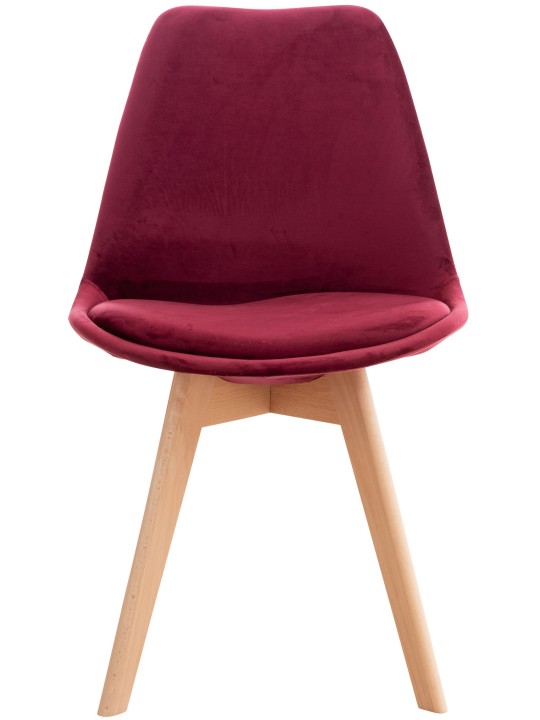 Sæt med 4 stole Linares fløjl, bordeaux