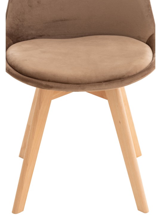 Sæt med 4 stole Linares fløjl, brun