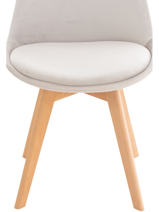 Sæt med 4 stole Linares fløjl, lysegrå