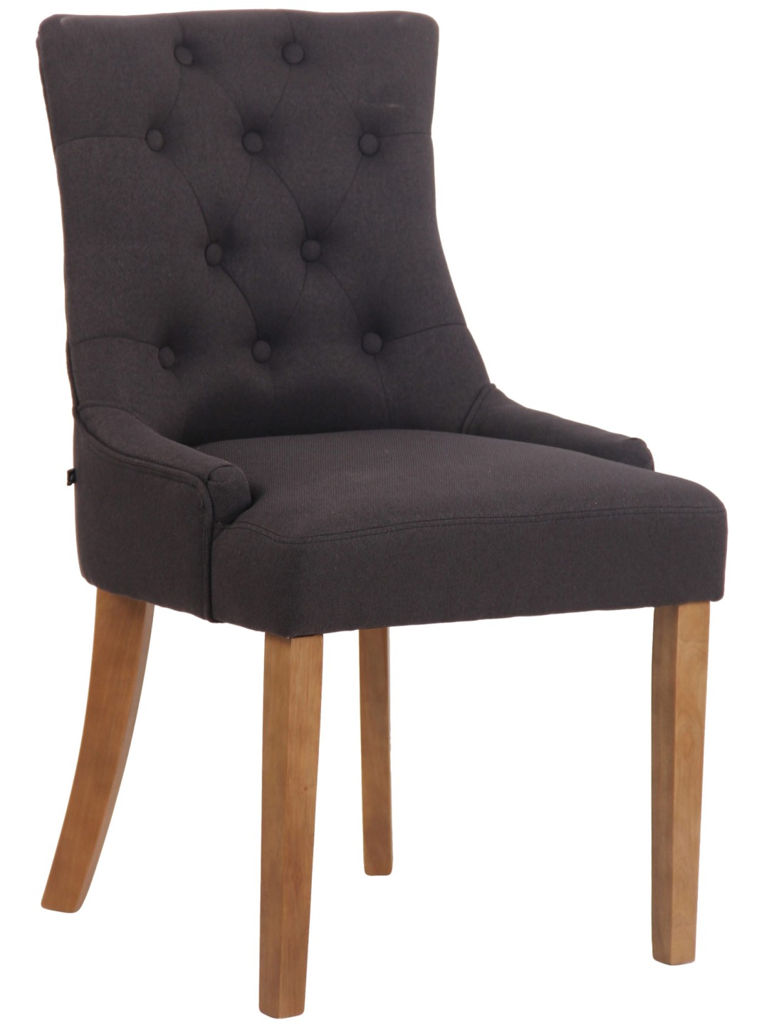 Spisestuestol Inverness stof antik-light, sort