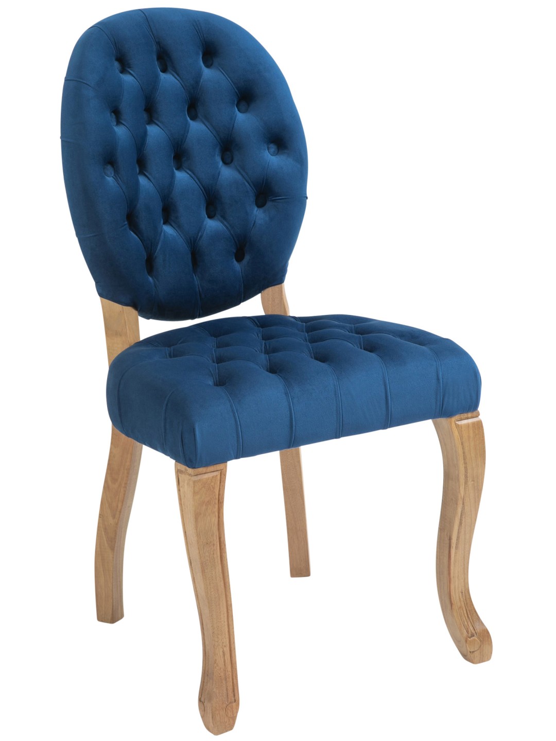 Spisestuestol Temara fløjl antique-light, blå