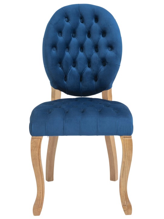 Spisestuestol Temara fløjl antique-light, blå Spisestuestol Temara fløjl antique-light, blå