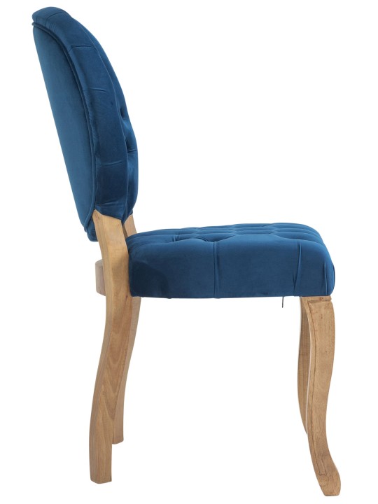 Spisestuestol Temara fløjl antique-light, blå Spisestuestol Temara fløjl antique-light, blå