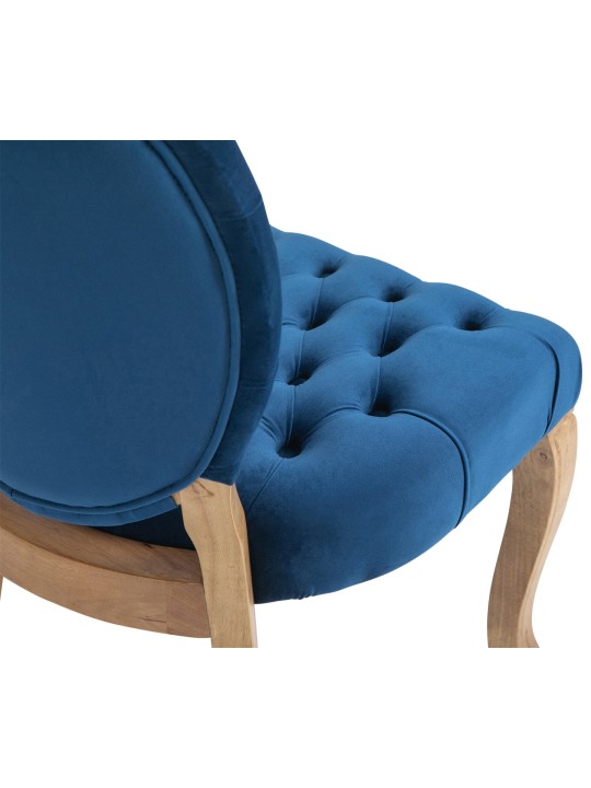 Spisestuestol Temara fløjl antique-light, blå Spisestuestol Temara fløjl antique-light, blå