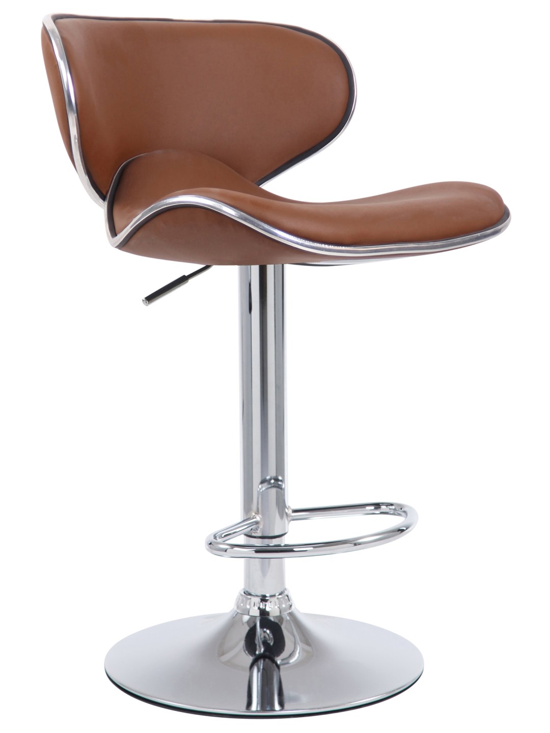 Barstol Las Vegas V2 krom, lysebrun