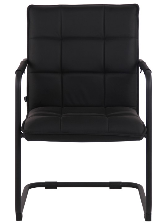 Besøgsstol Gandia ægte læder, sort Besøgsstol Gandia ægte læder, sort