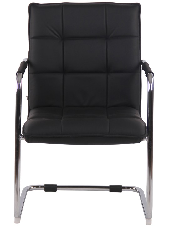 Besøgsstol Gandia ægte læder krom, sort