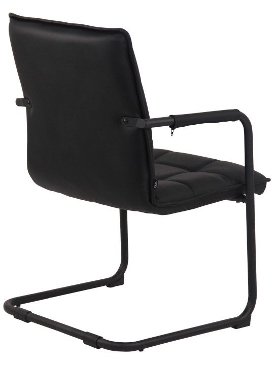Besøgsstol Gandia ægte læder, sort Besøgsstol Gandia ægte læder, sort