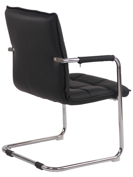 Besøgsstol Gandia ægte læder krom, sort