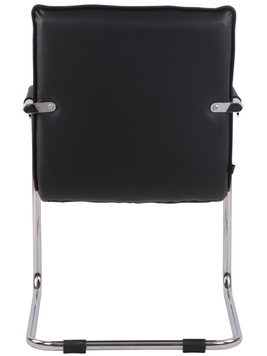 Besøgsstol Gandia ægte læder krom, sort