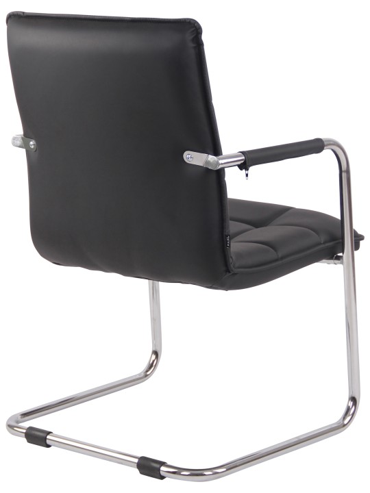 Besøgsstol Gandia imiteret læder krom, sort
