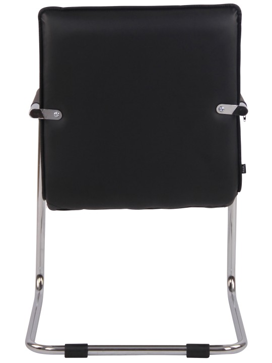 Besøgsstol Gandia imiteret læder krom, sort