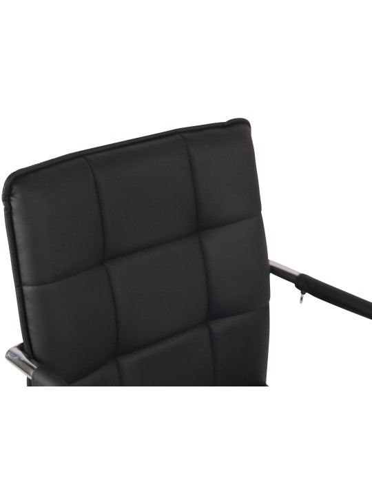 Besøgsstol Gandia imiteret læder krom, sort