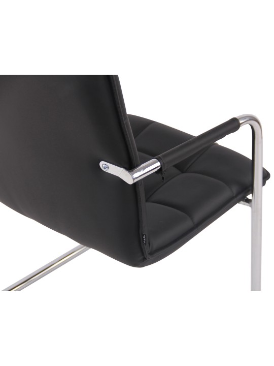 Besøgsstol Gandia imiteret læder krom, sort
