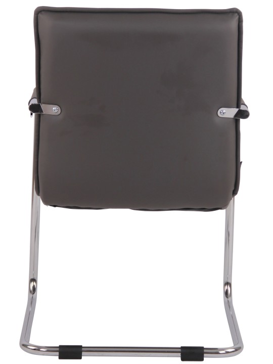 Besøgsstol Gandia imiteret læder krom, grå