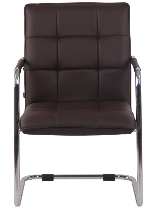 Besøgsstol Gandia imiteret læder krom, brun Besøgsstol Gandia imiteret læder krom, brun