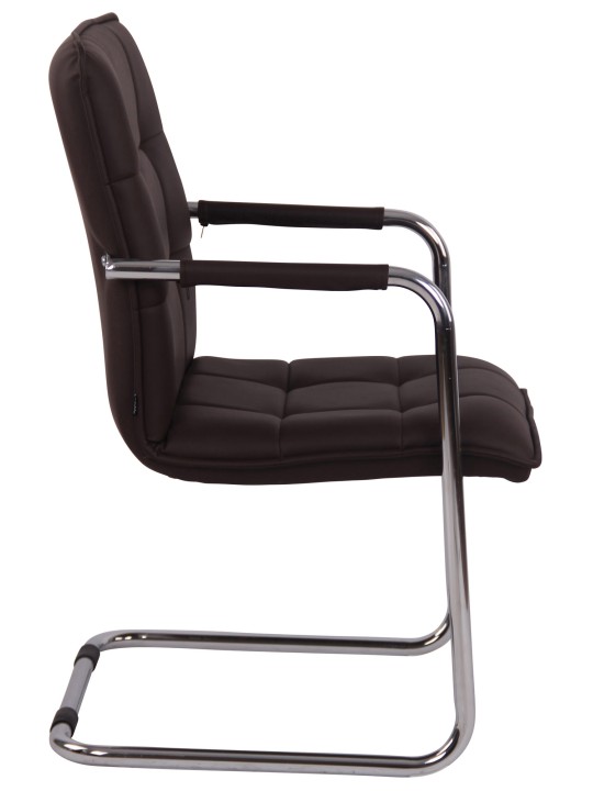 Besøgsstol Gandia imiteret læder krom, brun Besøgsstol Gandia imiteret læder krom, brun