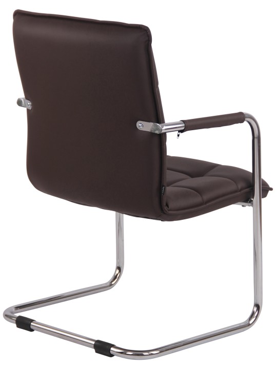 Besøgsstol Gandia imiteret læder krom, brun Besøgsstol Gandia imiteret læder krom, brun