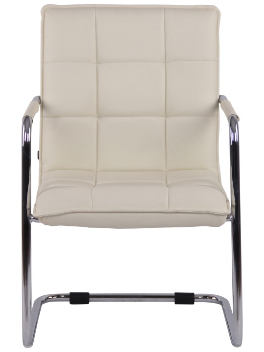 Besøgsstol Gandia imiteret læder krom, creme Besøgsstol Gandia imiteret læder krom, creme