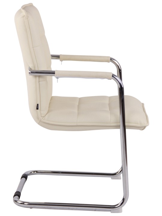Besøgsstol Gandia imiteret læder krom, creme Besøgsstol Gandia imiteret læder krom, creme