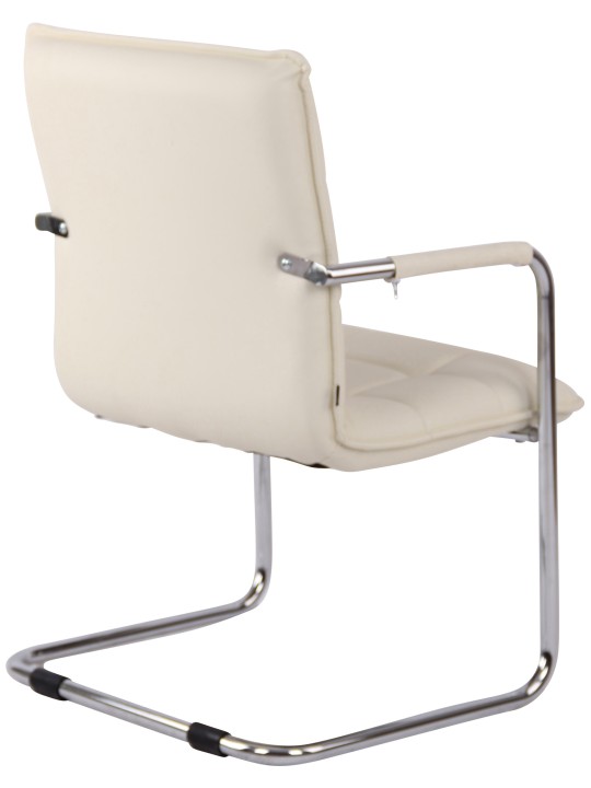 Besøgsstol Gandia imiteret læder krom, creme Besøgsstol Gandia imiteret læder krom, creme